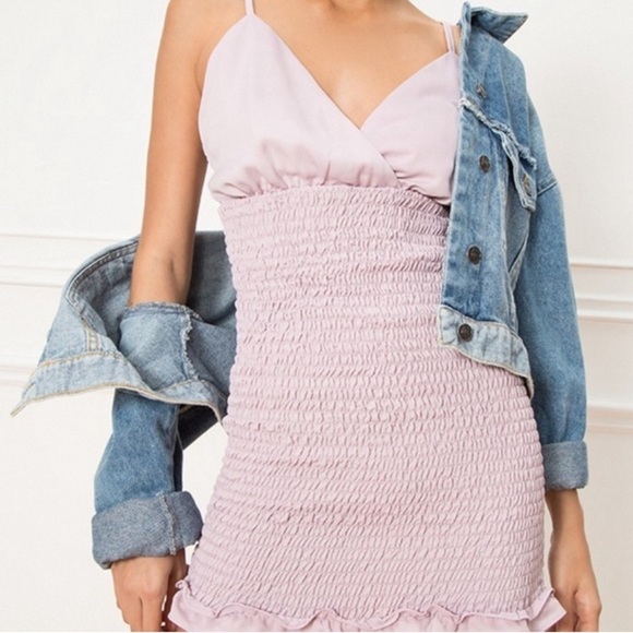 - Revolve Superdown Smocked Lilac Mini Dress - Picture 2 of 13